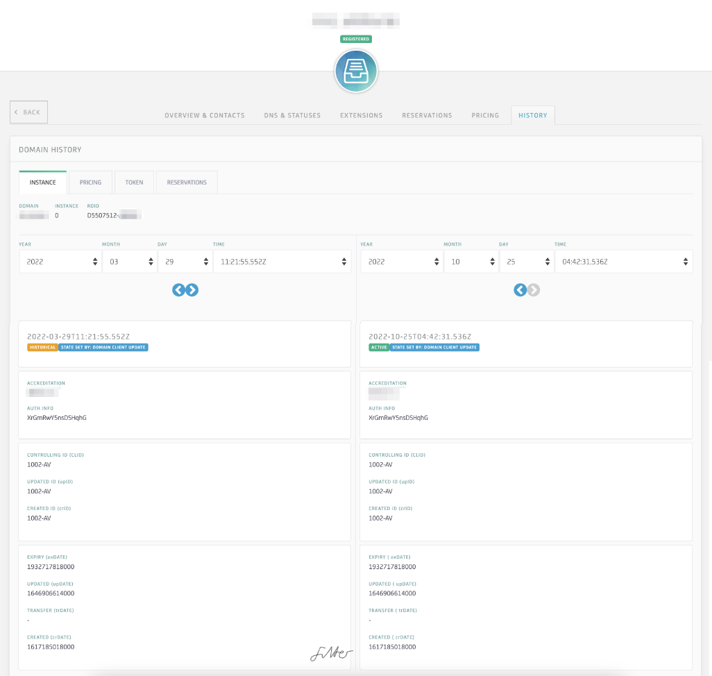 The view from the existing tool - Dragon - which shows the datepicker-based navigation